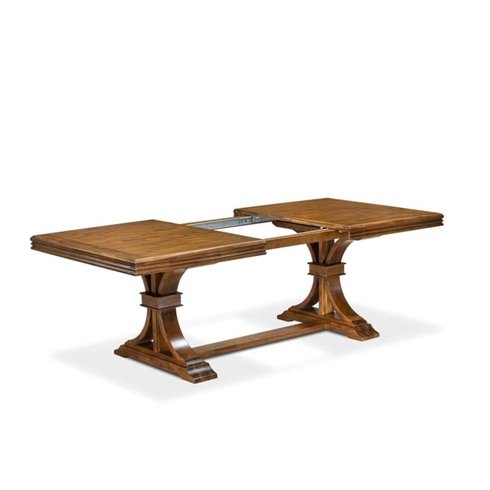 9-Piece Acacia Wood Dining Table Set with 8 Beige PU Leather Chairs G6043