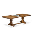 9-Piece Acacia Wood Dining Table Set with 8 Beige PU Leather Chairs G6043