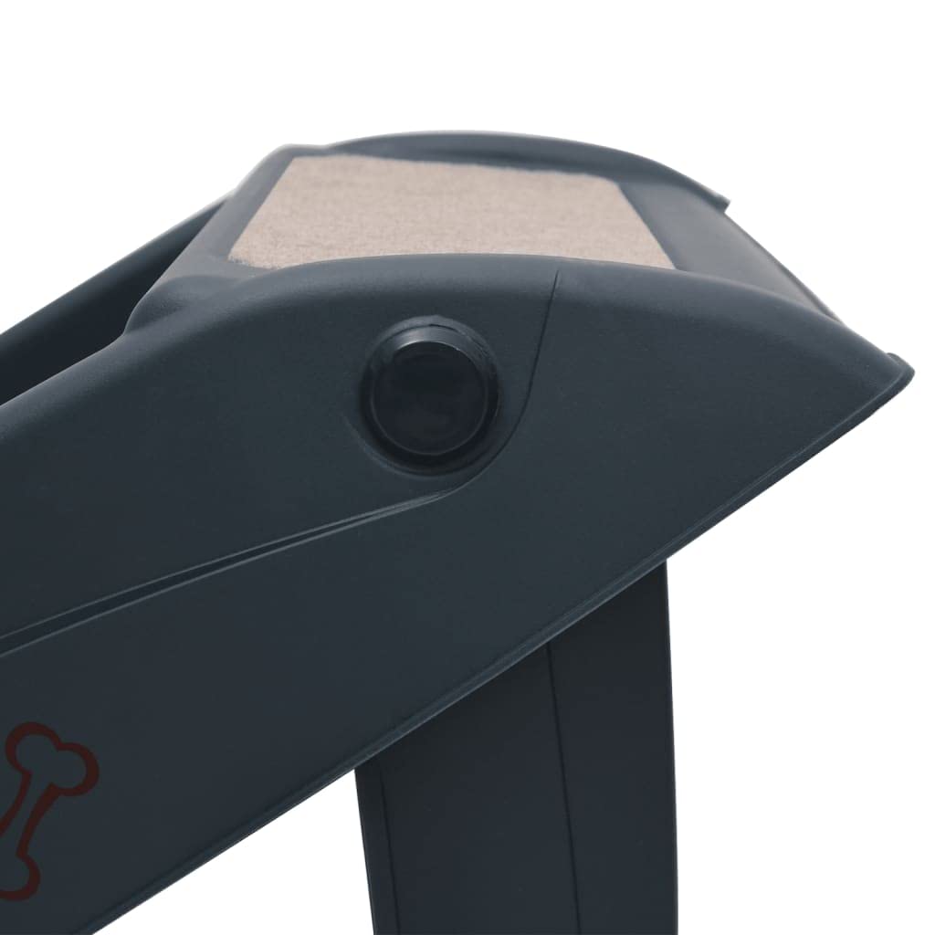 Folding 4-Step Dog Stairs Dark Gray L4217