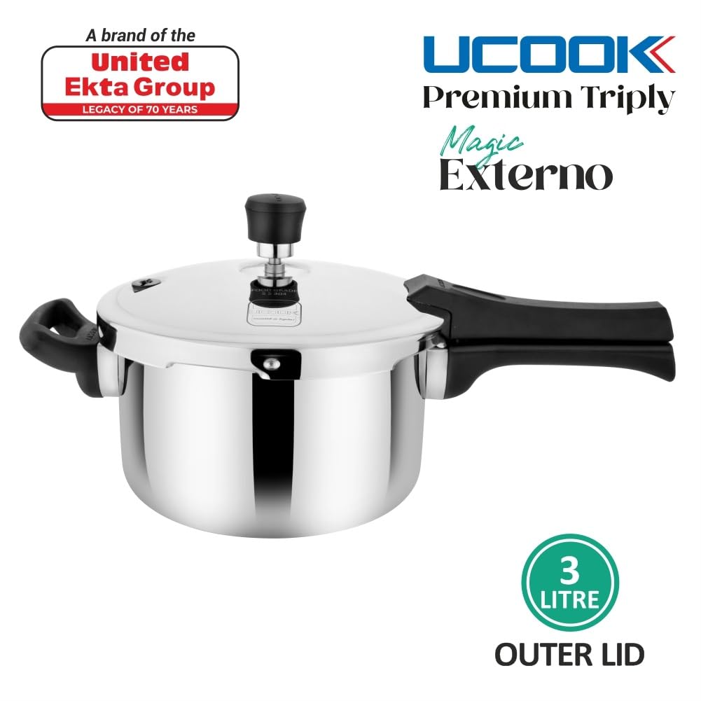 3 Litre Triply Stainless Steel Induction Pressure Cooker A74881