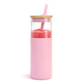 24 oz Glass Tumbler with Lids and Straw A215051