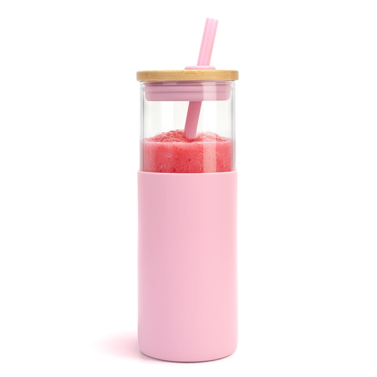 24 oz Glass Tumbler with Lids and Straw A215051