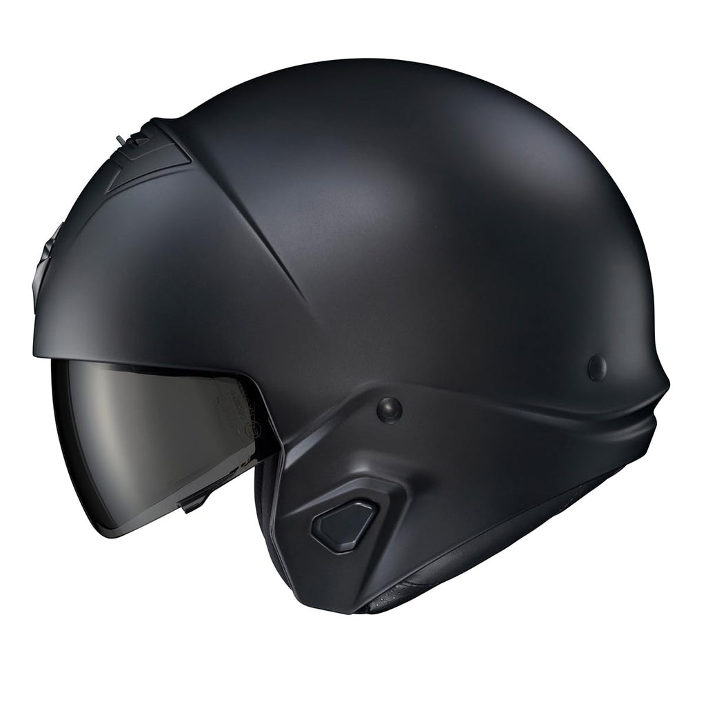 Matte Black Open Face 3/4 Motorcycle Helmet DOT Approved Large Y3049