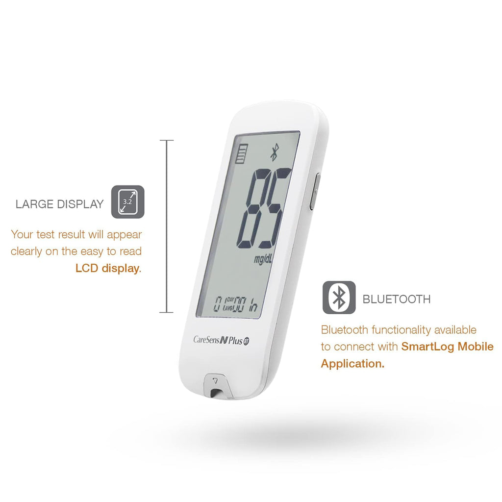 Bluetooth Blood Glucose Monitor Kit with 100 Test Strips and 100 Lancets Y140081