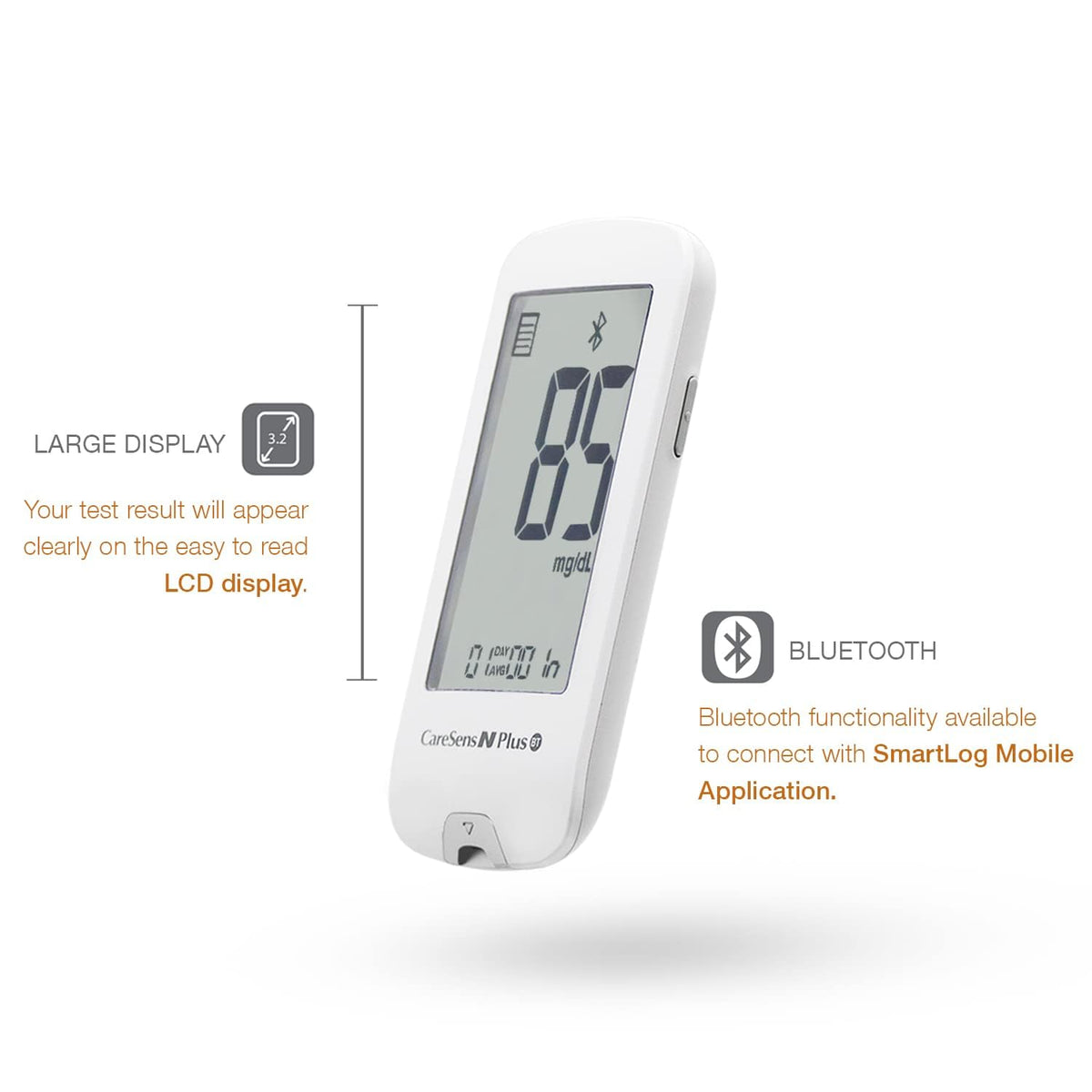 Bluetooth Blood Glucose Monitor Kit with 100 Test Strips and 100 Lancets Y140081