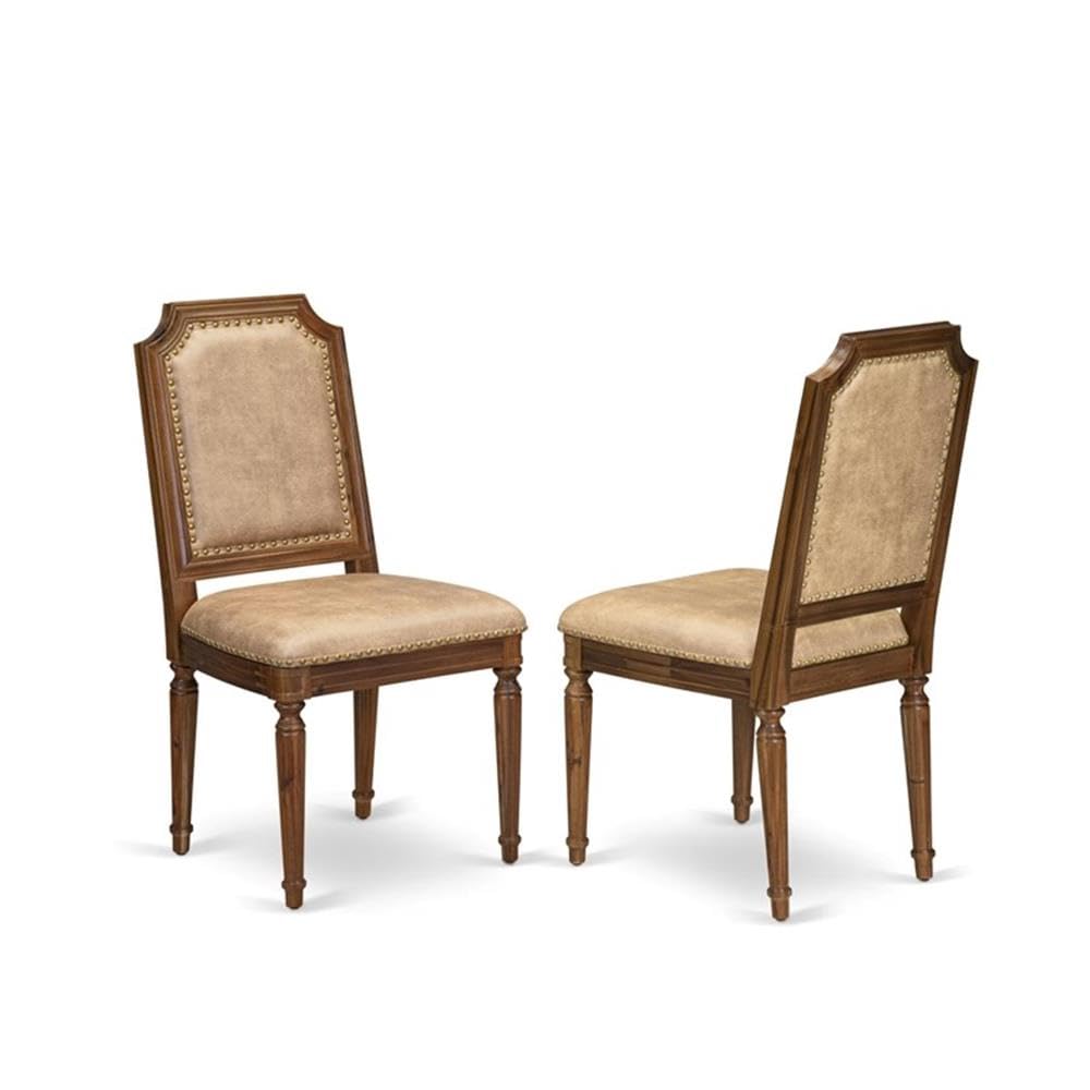 9-Piece Acacia Wood Dining Table Set with 8 Beige PU Leather Chairs G6043