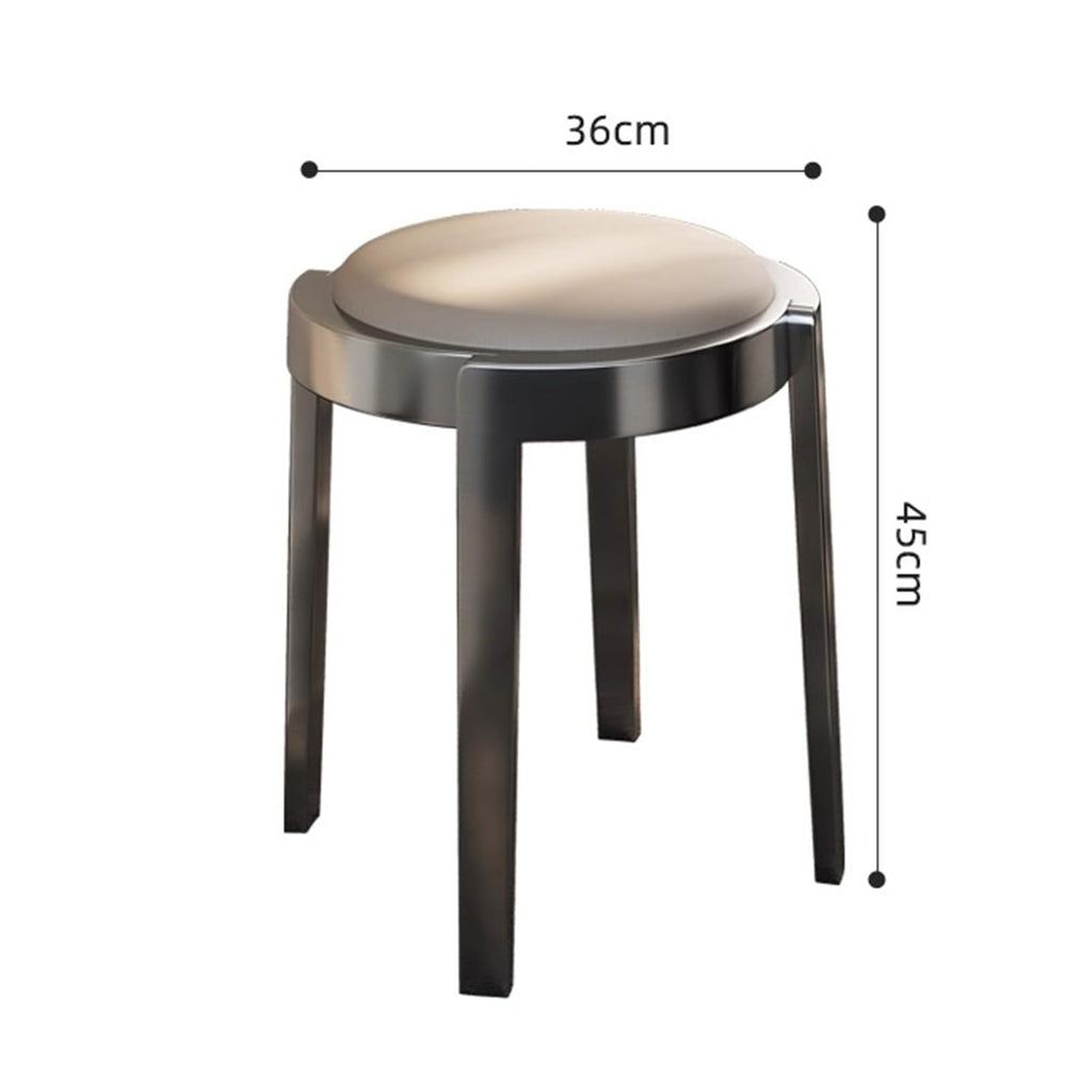 Round Stackable Stainless Steel Microfiber Leather Stools I5828