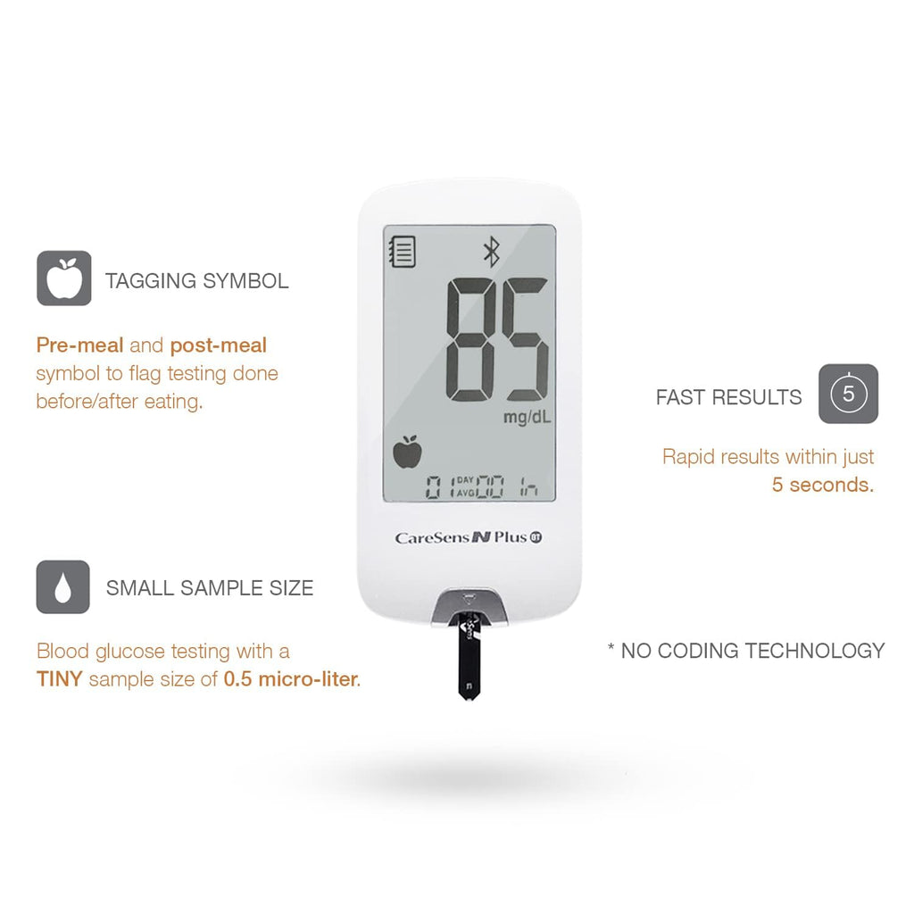 Bluetooth Blood Glucose Monitor Kit with 100 Test Strips and 100 Lancets Y140081