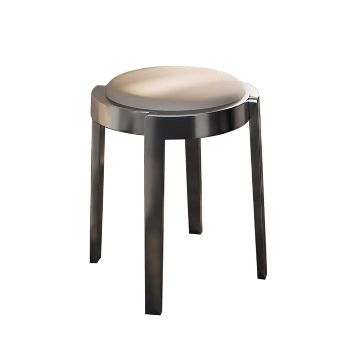 Round Stackable Stainless Steel Microfiber Leather Stools I5828