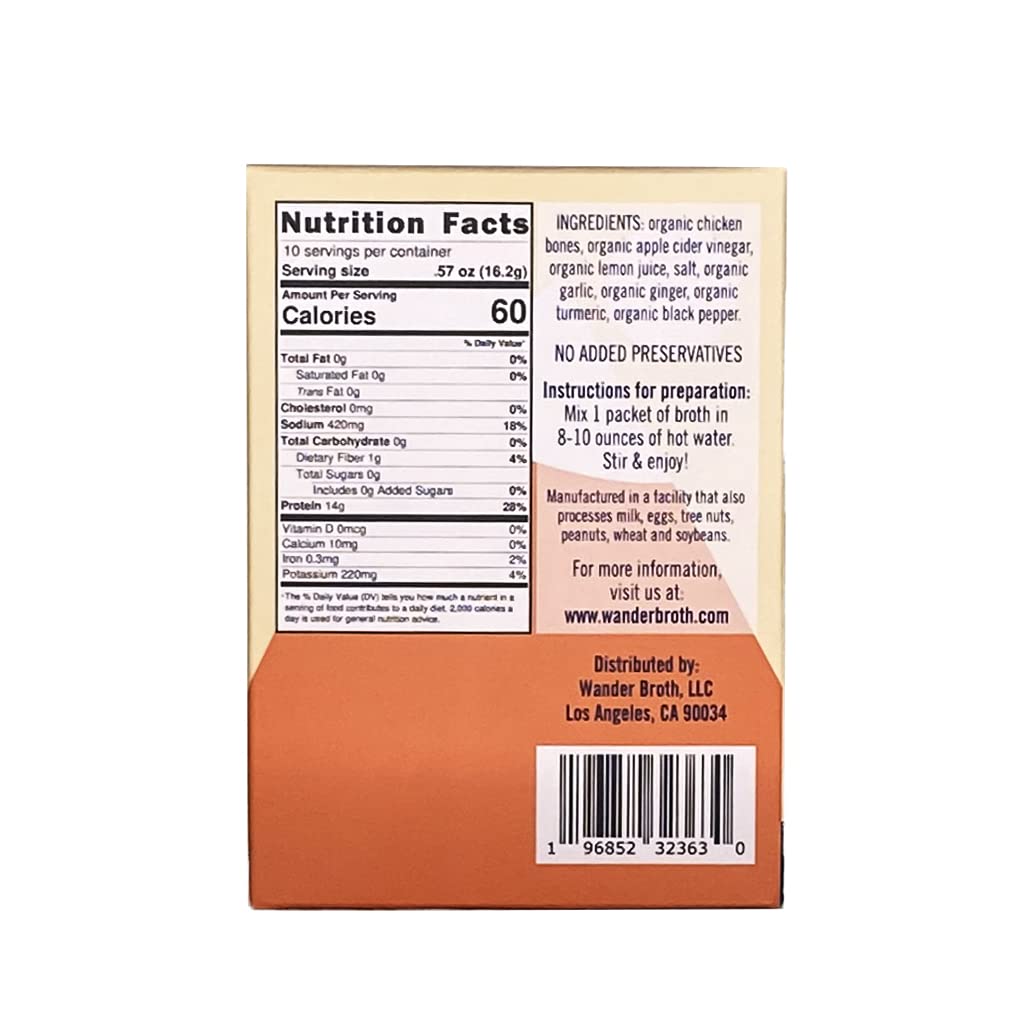 Organic Turmeric Ginger Chicken Bone Broth 10 Pack U223