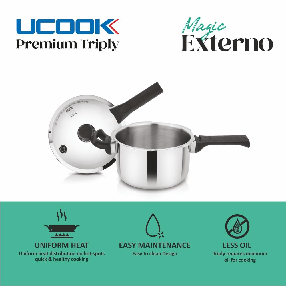 3 Litre Triply Stainless Steel Induction Pressure Cooker A74881
