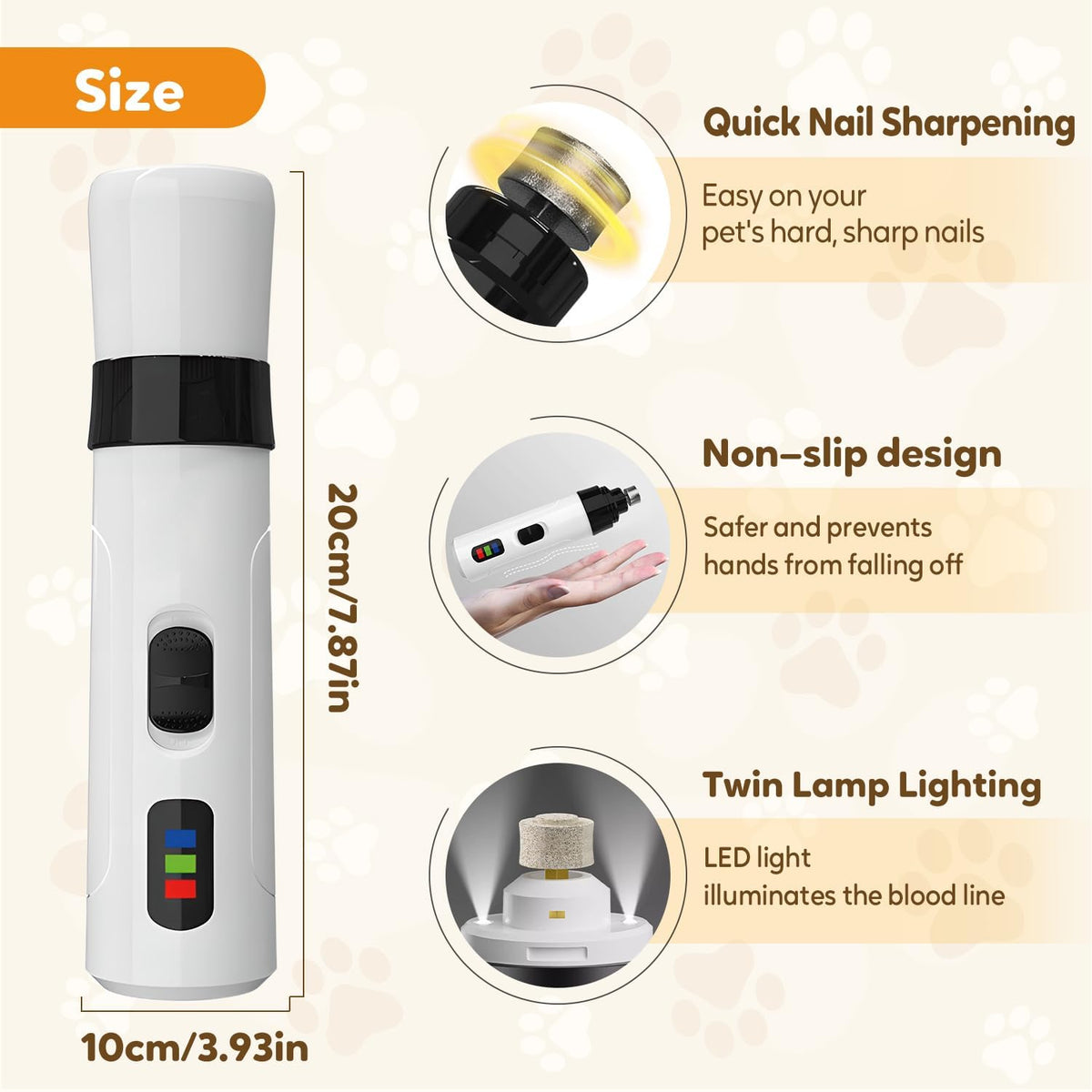 Dog Nail Trimmer with Replacement Grinding Heads A472870