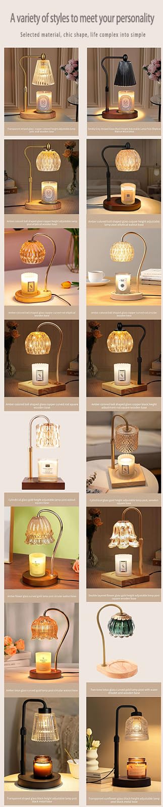 Adjustable Dimmable Candle Warmer Lamp with 2 Bulbs F57396