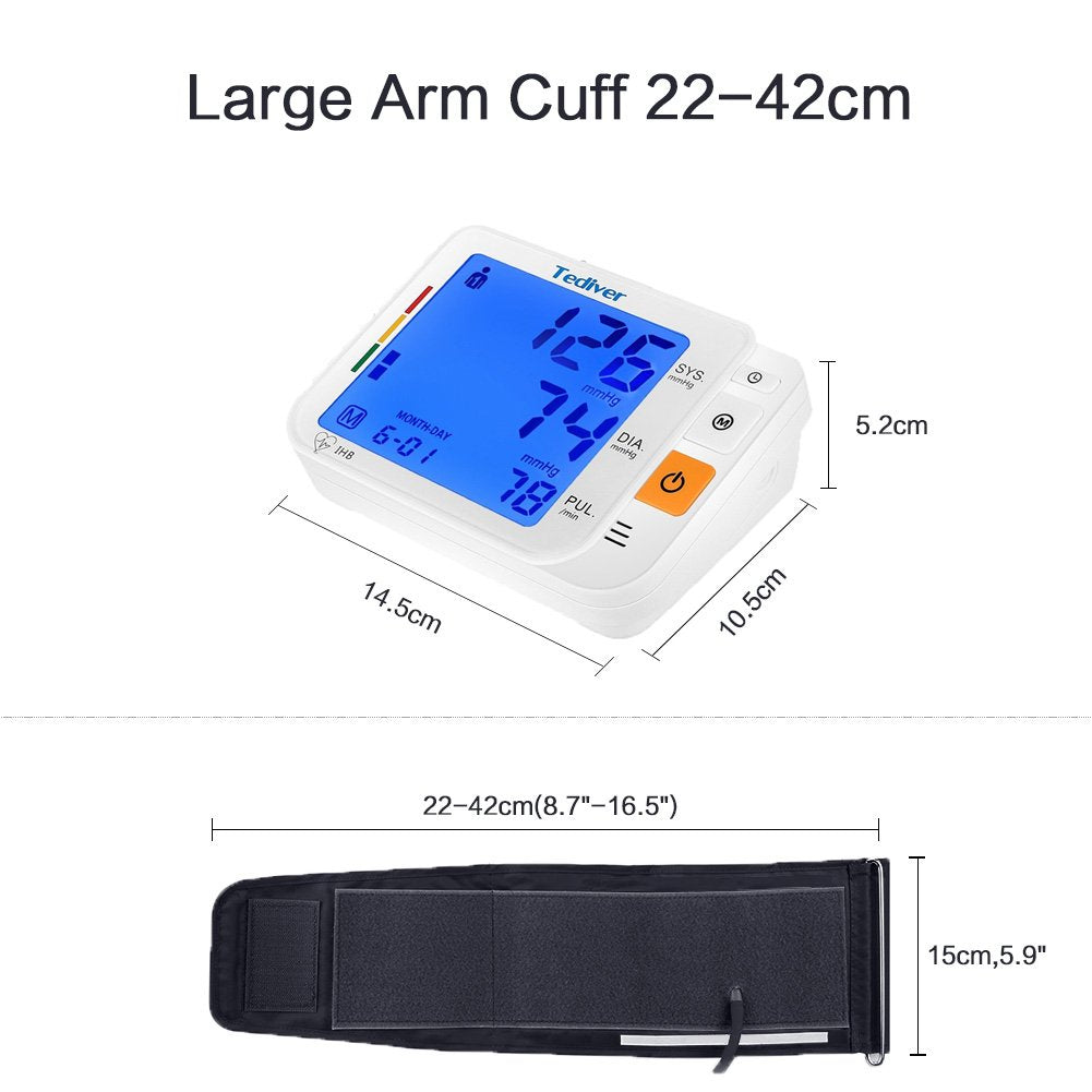 Digital Blood Pressure Monitor, Large Cuff, Upper Arm Blood Pressure Machine P668694