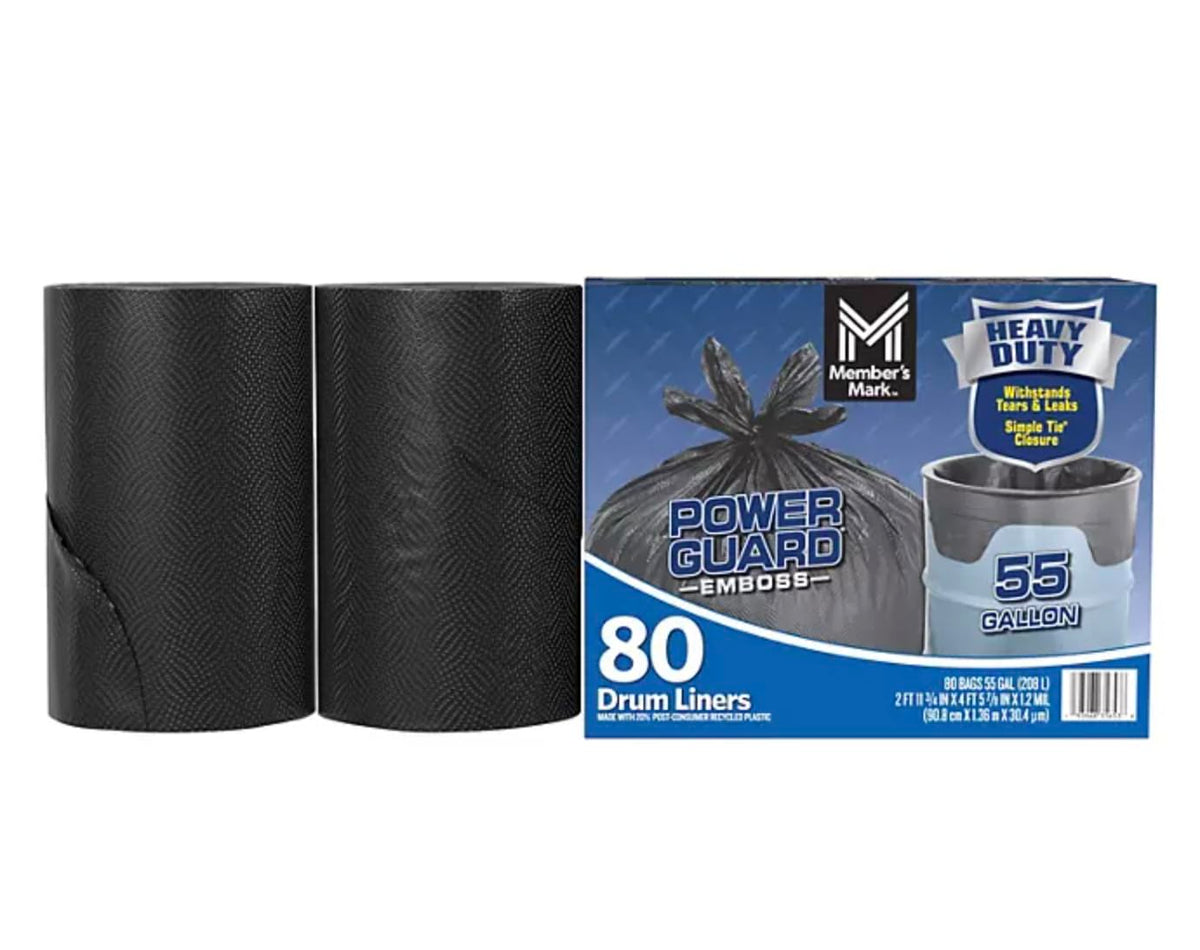 Heavy Duty Black Trash Bags 55 gal. 80 ct. C9762