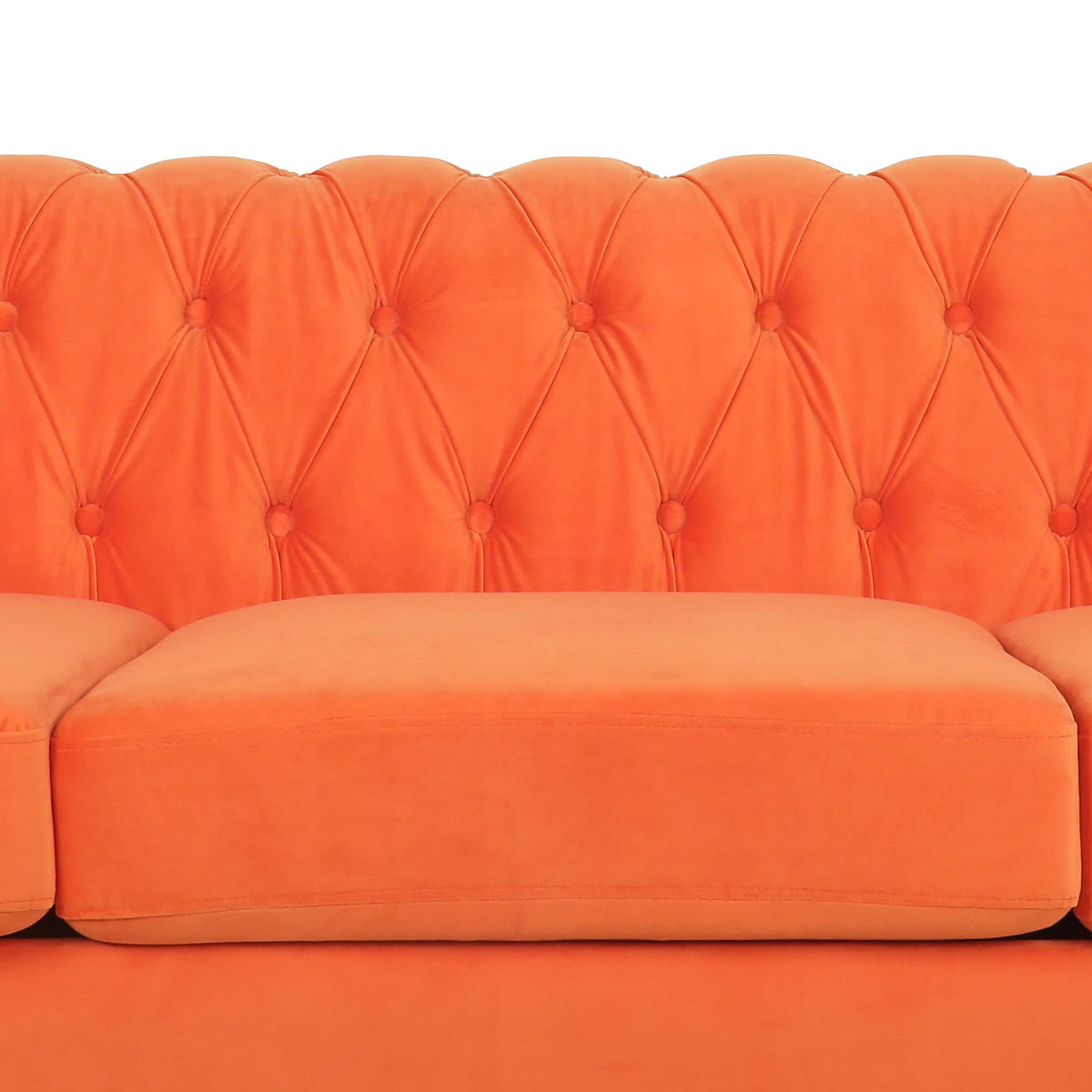Orange Velvet 3 Seater Sofa T44916