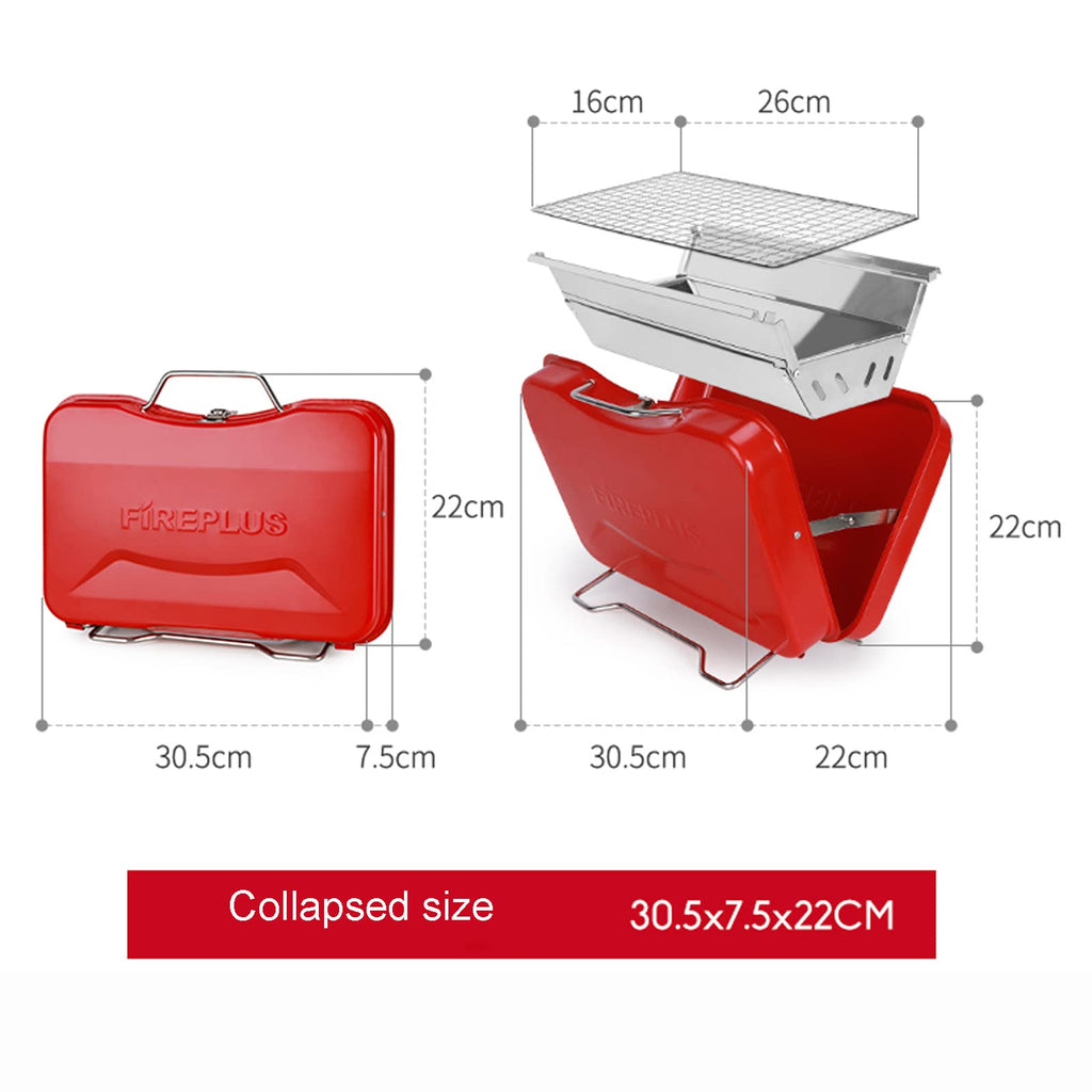 Foldable Portable Stainless Steel Charcoal BBQ Grill P907436