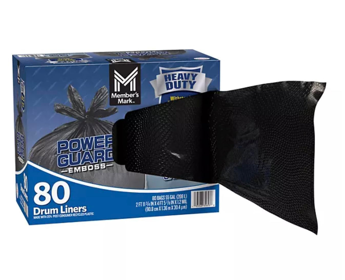 Heavy Duty Black Trash Bags 55 gal. 80 ct. C9762