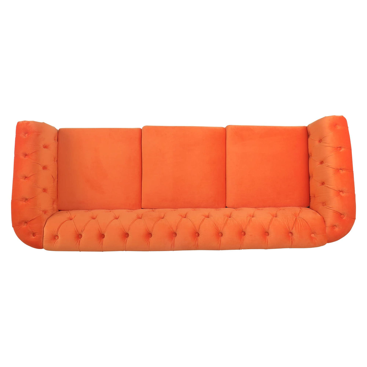 Orange Velvet 3 Seater Sofa T44916