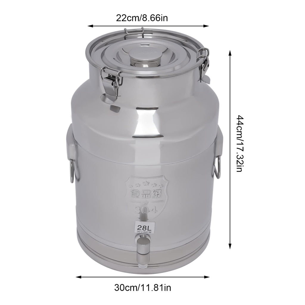 304 Stainless Steel 28L Sealed Lid Faucet Milk Can T2760