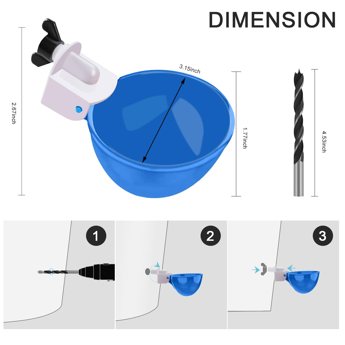 8 Packs Blue Large Chicken Waterer Cups S236