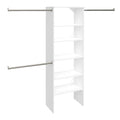 Wood Closet Organizer System with Tower and 3 Hang Rods and Shelving G1667
