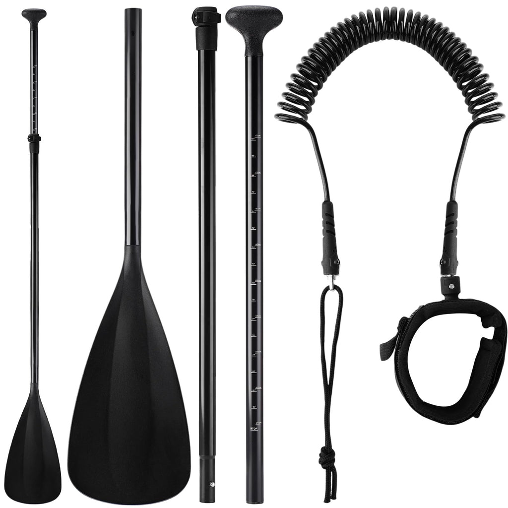 3 Pieces Paddle Board Paddle with Leash Detachable Aluminum Alloy Shaft G53829