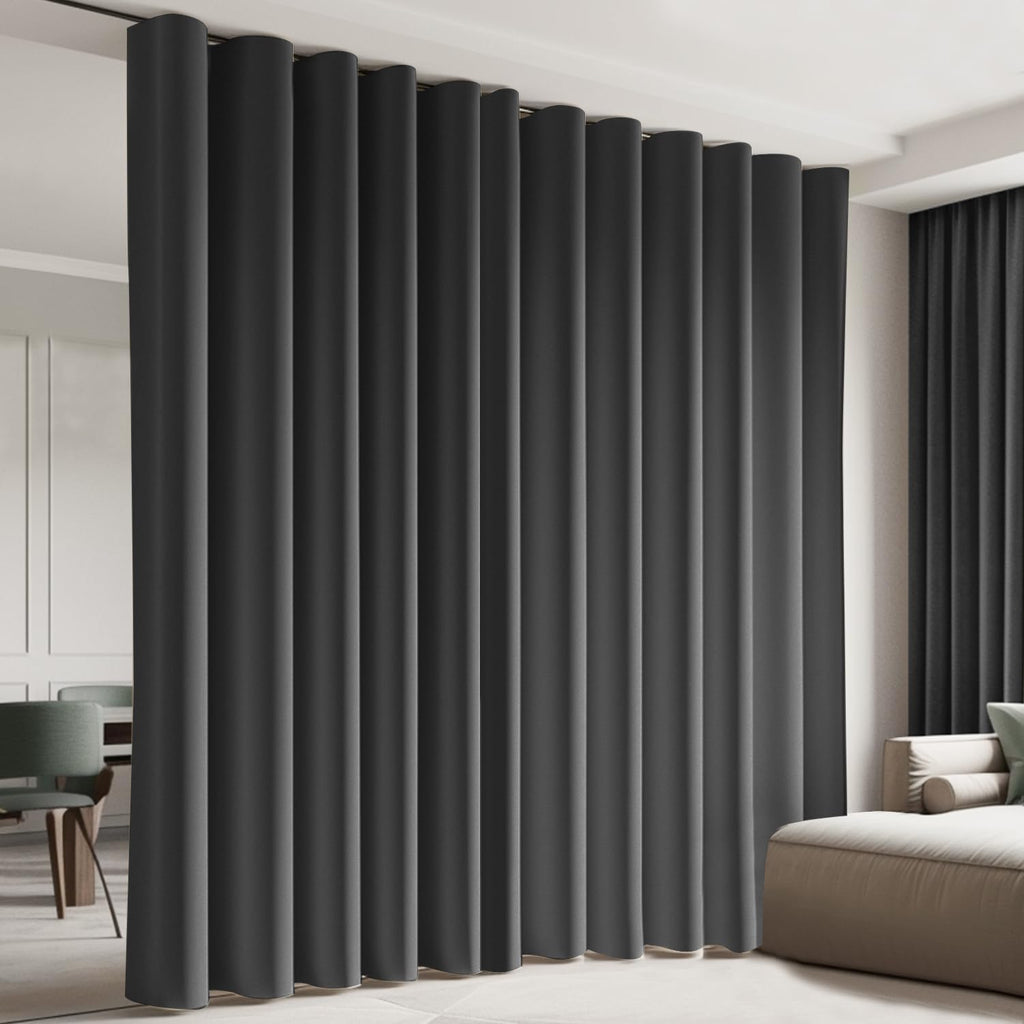 Blackout Room Divider Curtains with Hooks 1 Panel W100 × L84 Inch Black D880621