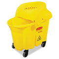 Yellow 35 QT Bucket and Wringer Combo on Wheels Z542750