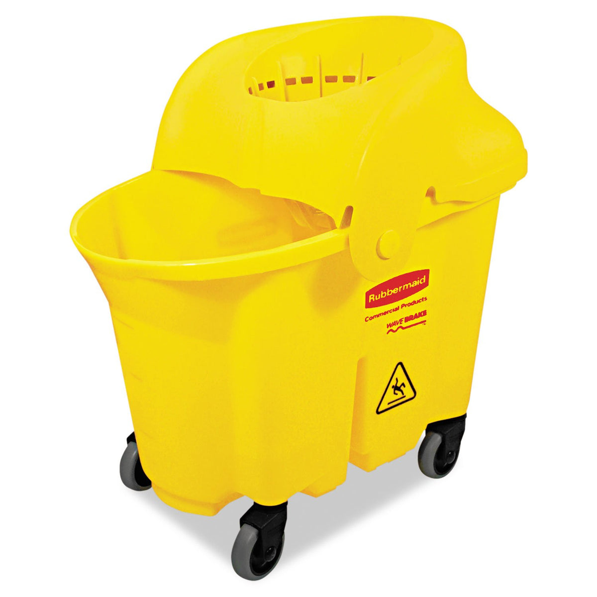 Yellow 35 QT Bucket and Wringer Combo on Wheels Z542750
