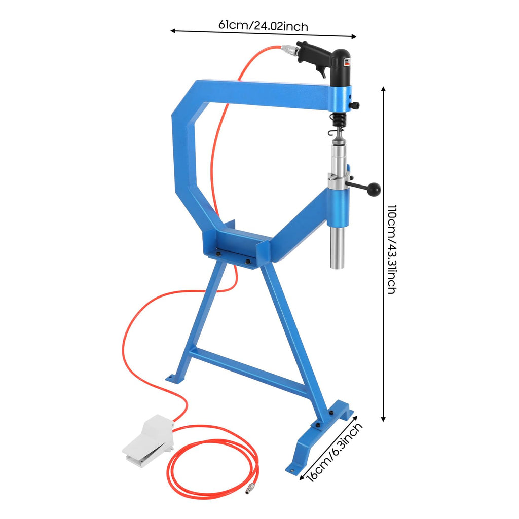Pneumatic Planishing Hammer with 1" 2" 3" Anvil, Cast-Iron Stand, Pedal E43295