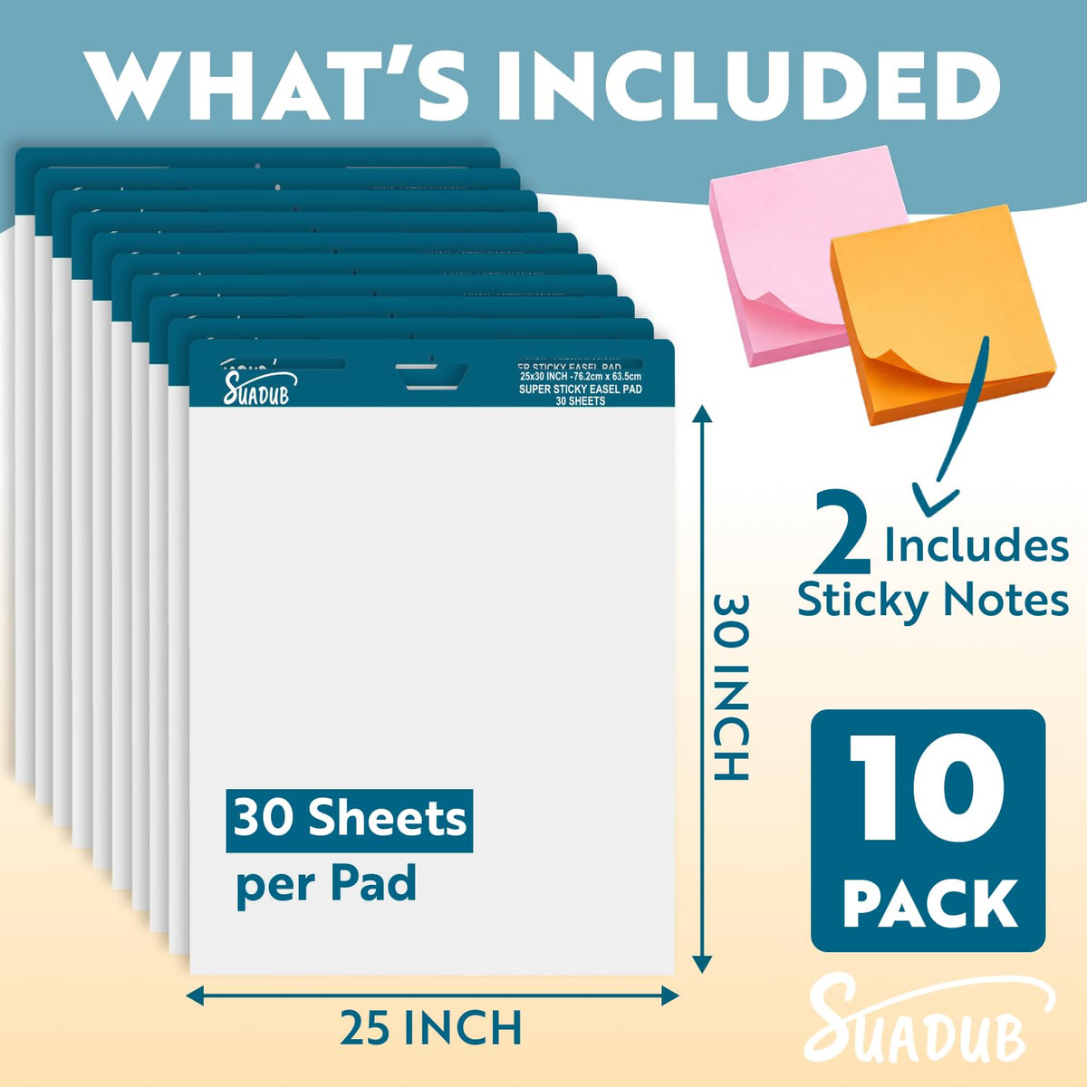 Sticky Easel Pad 25 x 30 Inches 30 Sheets 10 Pads B439202