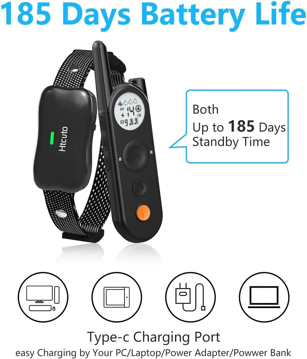 Wireless Dog Fence & Electronic Training Collar 2 in 1, IPX7 Waterproof R547