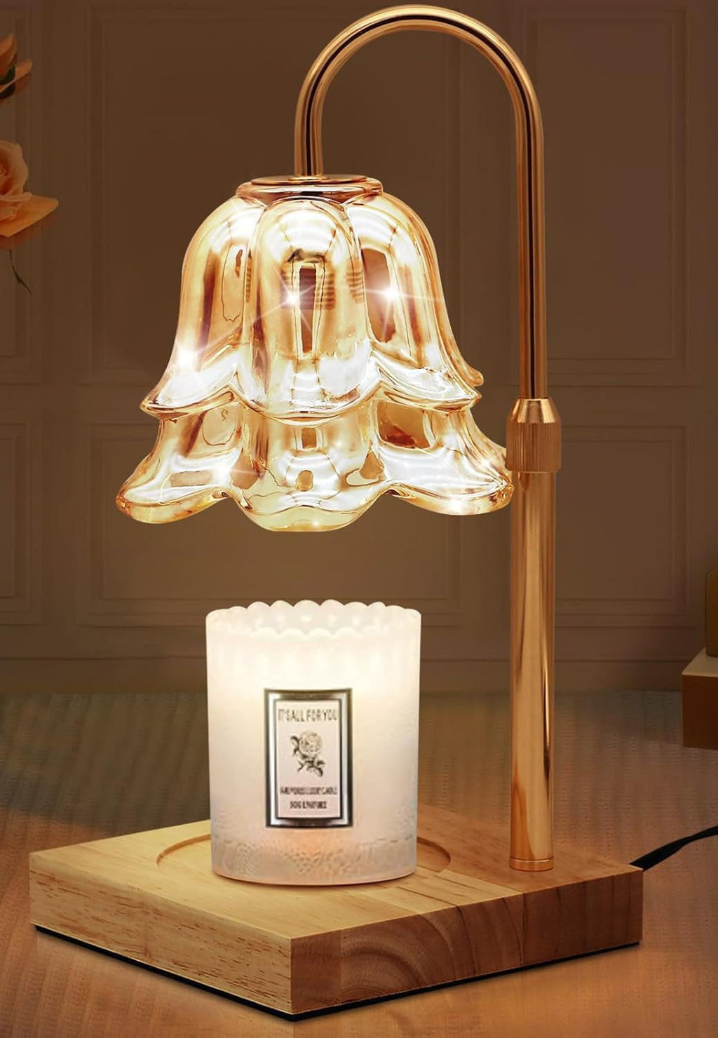Adjustable Dimmable Candle Warmer Lamp with 2 Bulbs F57396