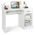 White Desk with Drawer and Keyboard Tray N86290