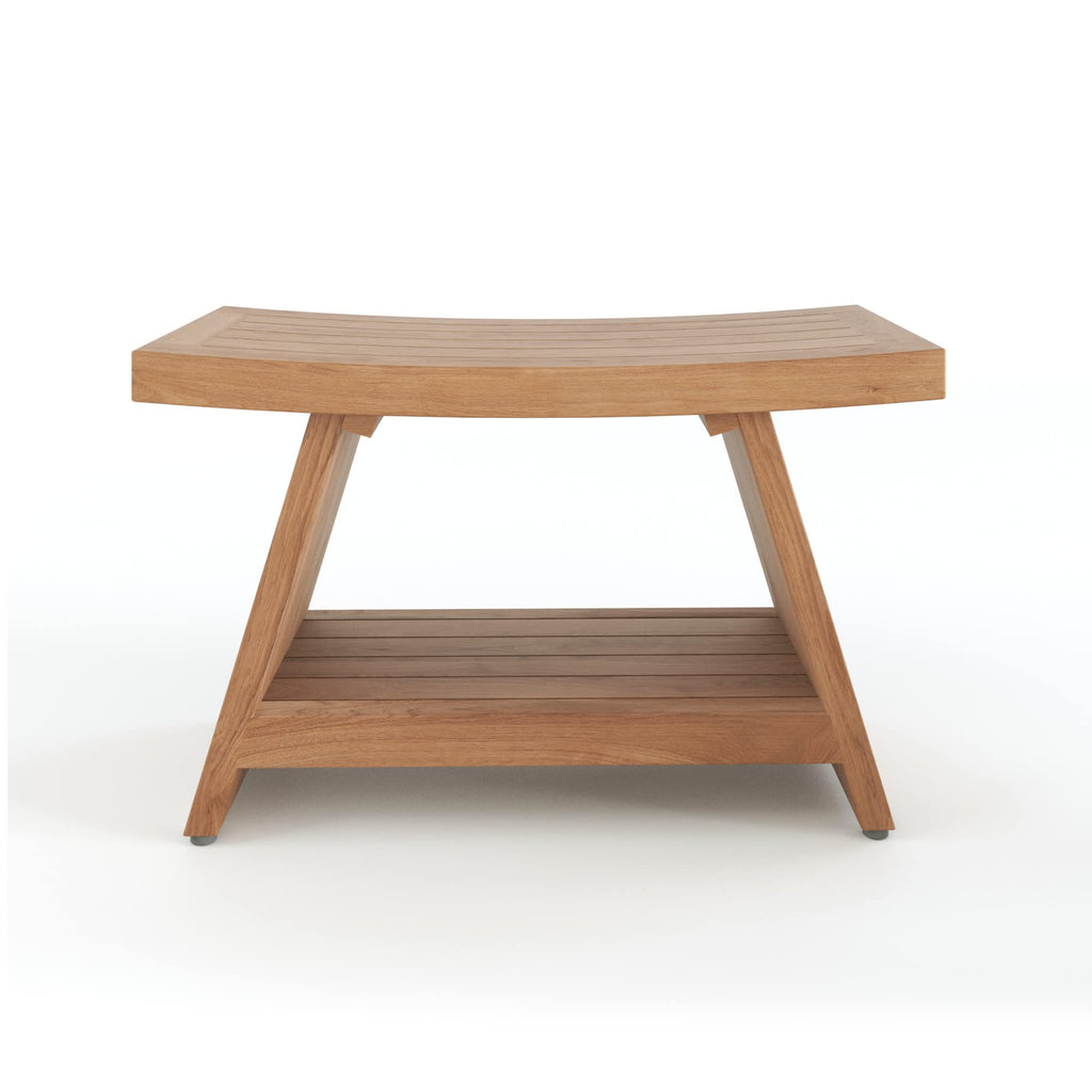 30" Teak Shower Bench with Shelf M9360