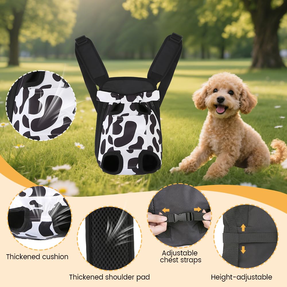 Adjustable Soft Ventilated Pet Carrier Backpack, 2.5-4 lbs, Cow Print X882