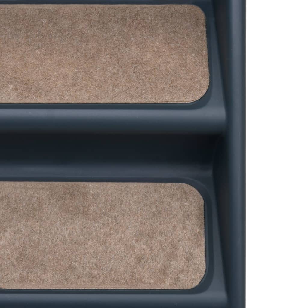 Folding 4-Step Dog Stairs Dark Gray L4217