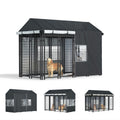 Black Dog Kennel Cover with Transparent Windows O87330
