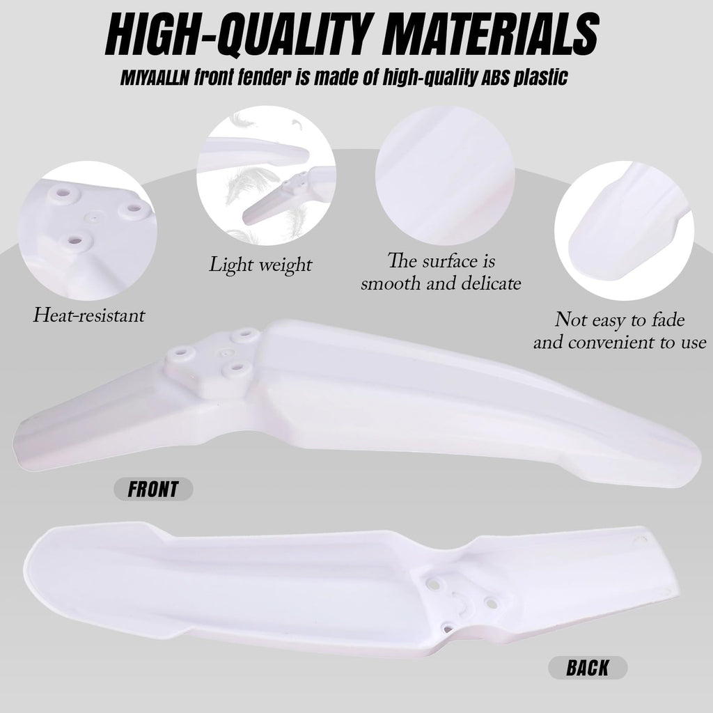 White Dirt Bike & Ebike Front Fender Z94288