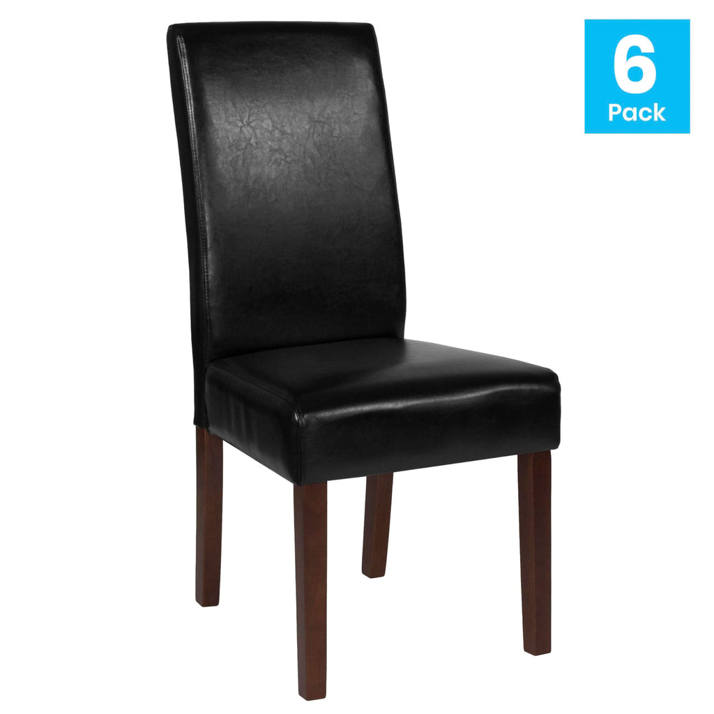 Black Faux Leather Parsons Chair 6-Pack A847344