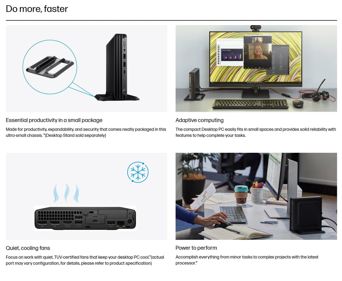 HP Mini Desktop PC Intel i7-12700T 16GB RAM 512GB SSD Windows 11 Pro H40752