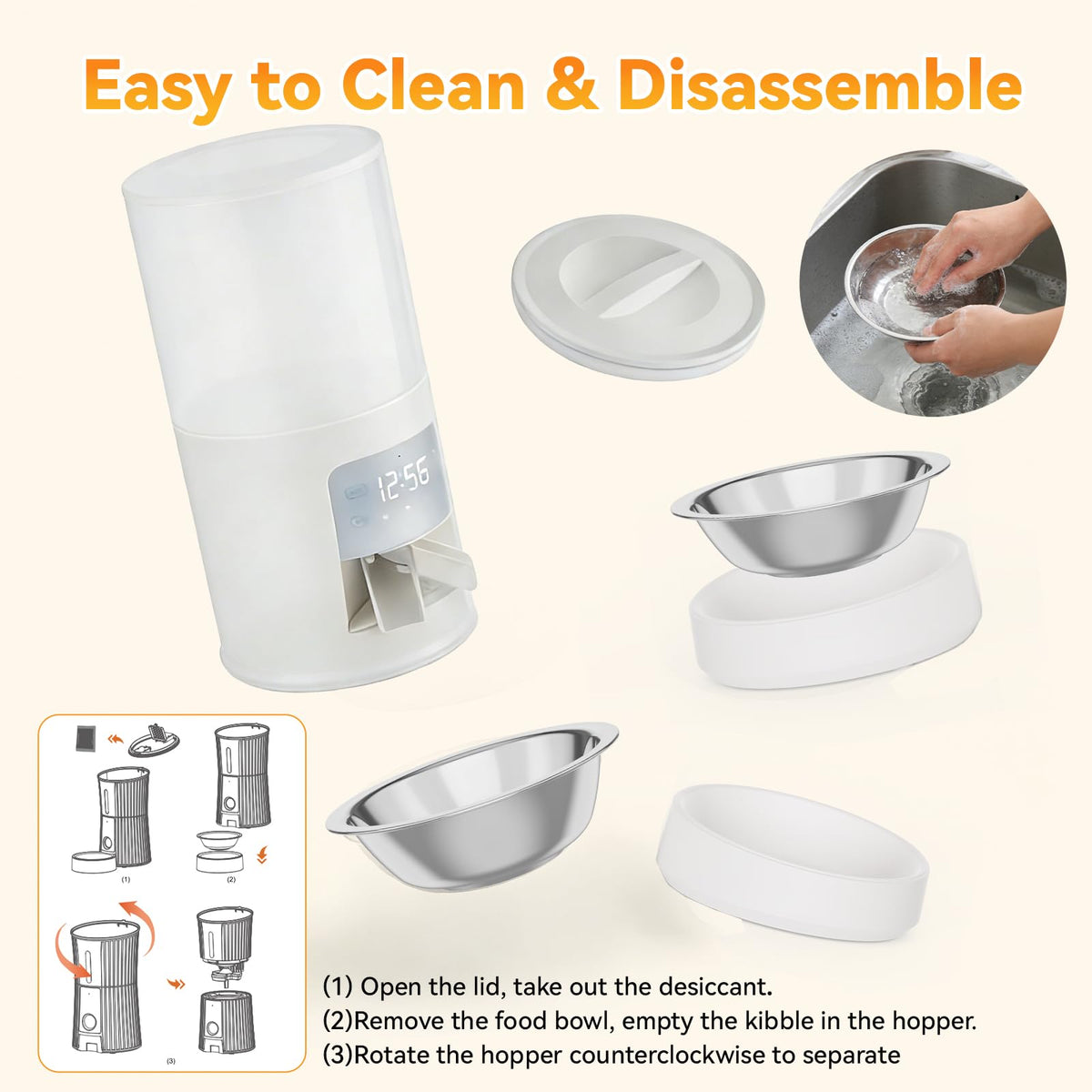 Automatic Cat Feeder 6L White T349917