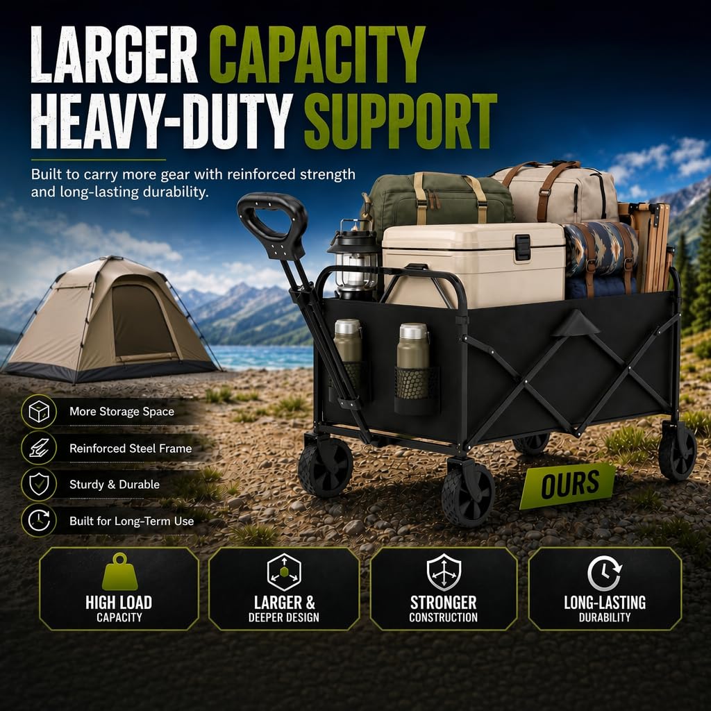 Foldable Wagon Cart with All Terrain Wheels T704869