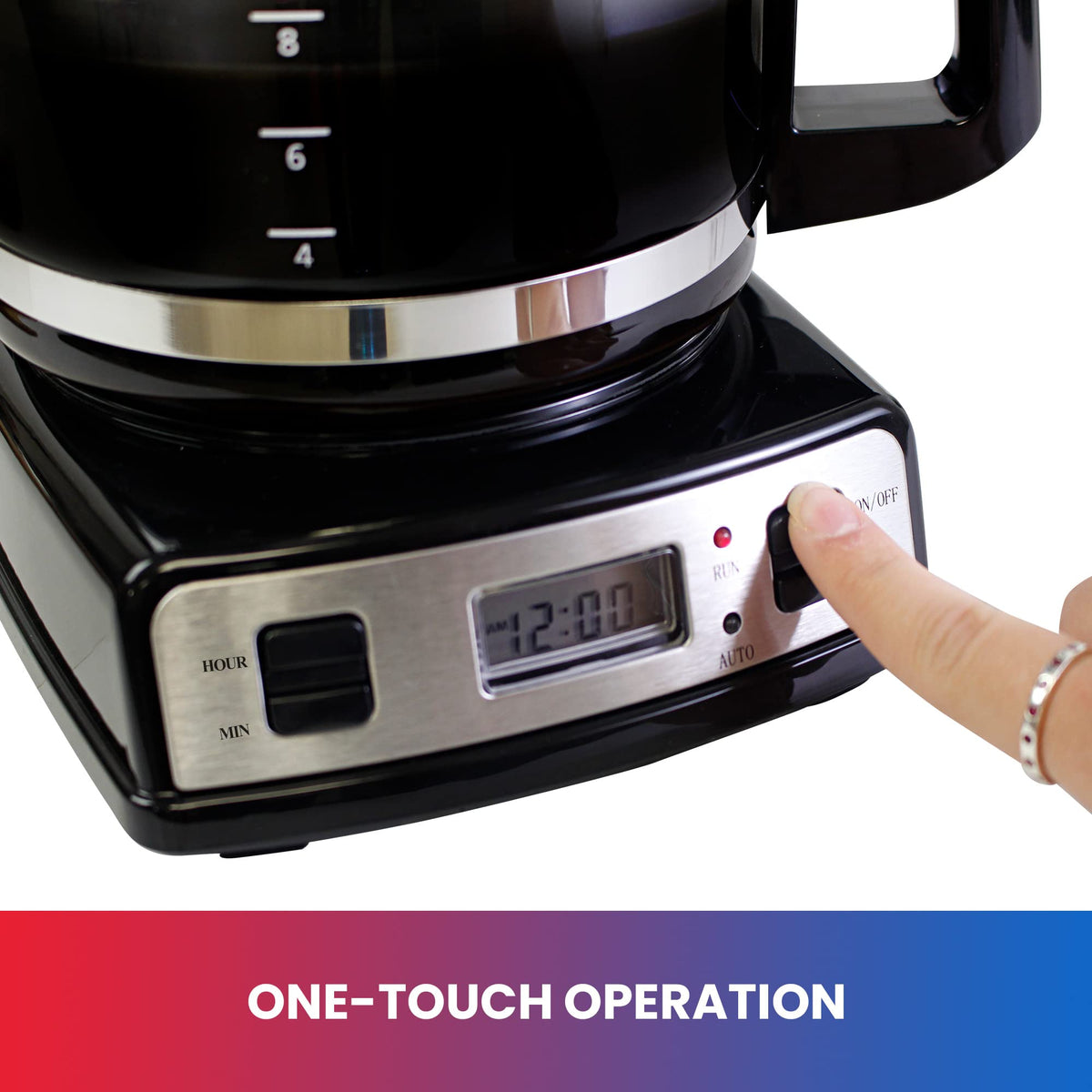 12-Cup Programmable Drip Coffee Maker with Glass Pot U19004