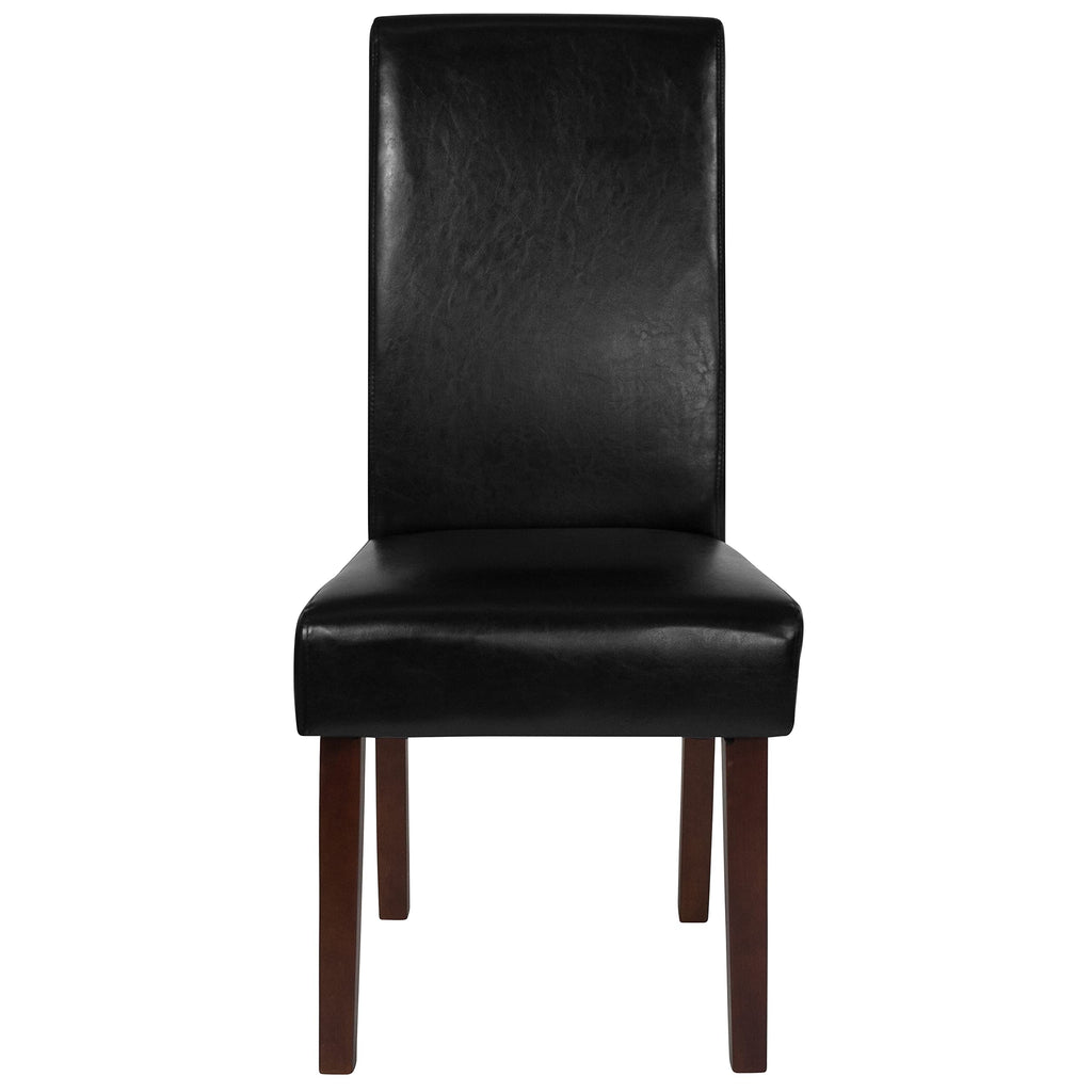 Black Faux Leather Parsons Chair 6-Pack A847344