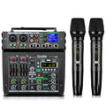 4 Channel Karaoke Mixer with 2 Wireless Microphones Q3222