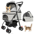 4 Wheels Foldable Pet Stroller with Detachable Carrier B3511