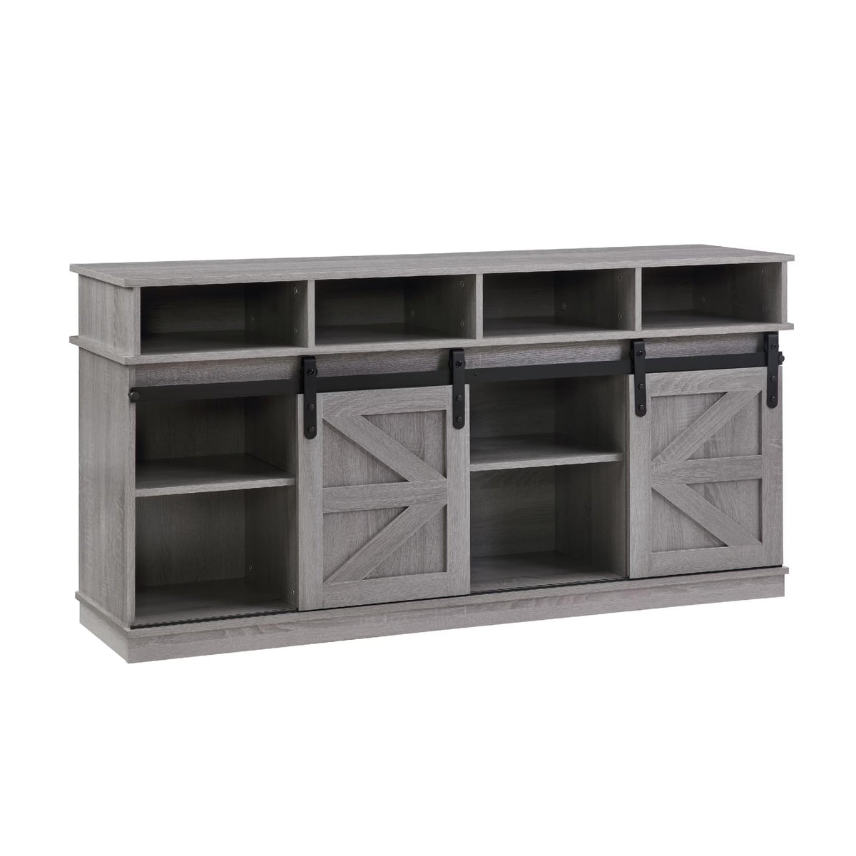 Grey Sliding Barn Door TV Stand P8980