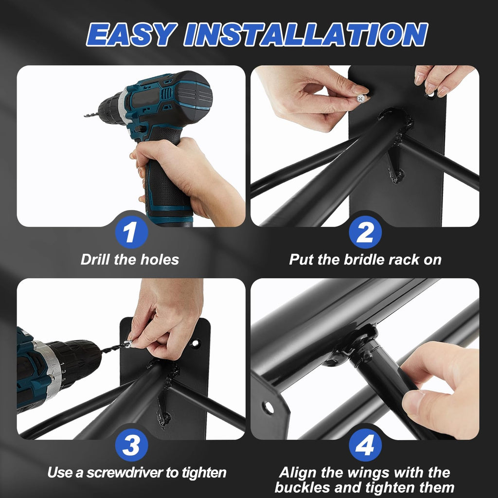 6 Pcs Wall Mount Saddle Rack with Pad Bar B4307